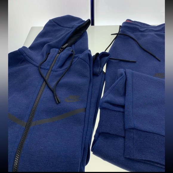 SOLD: Nike Tech Fleece Windrunner Obsidian Blue Tracksuit M 805144 + 805162 451 - Picture 2 of 13